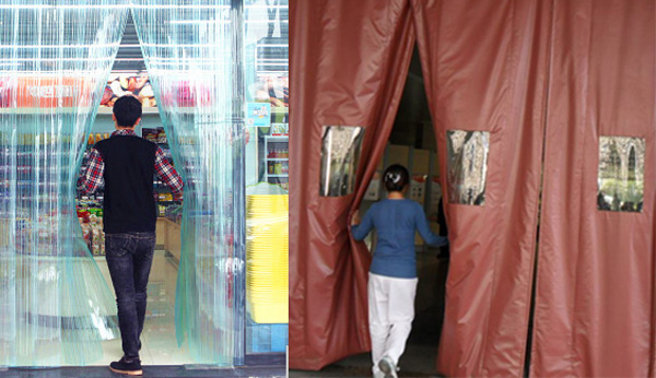 沒有安裝風幕機門簾